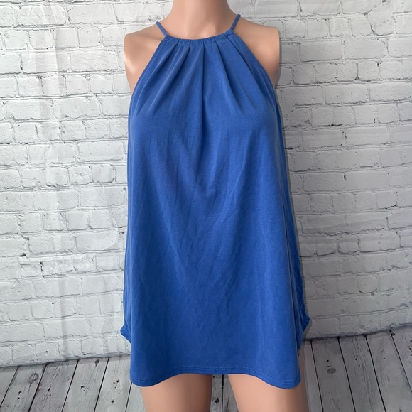 Green Envelope Tops - Green Envelope Dark Blue Sleeveless Blouse size S